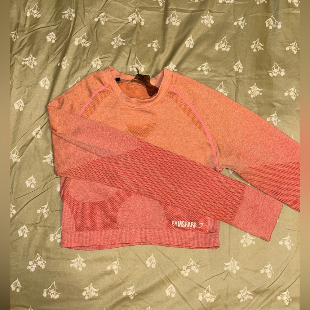 Gymshark Coral and Peach Long Sleeve Top